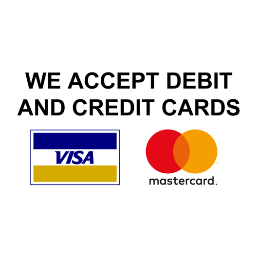 We accept debit cards