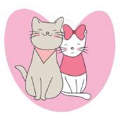 Cute cat valentine