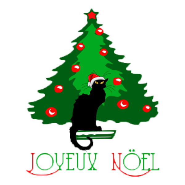 Black Cat Merry Christmas